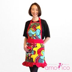 ストライプデザインエプロン ピンク ANNA SUI 鬼滅の刃 コラボ商品