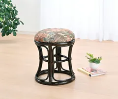 ukichi　今枝ラタン 円形スツール イエロークッション　近代 ukichi様専用 今枝ラタン 形スツール イエロークッション 近代