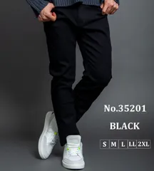 BLACK　メンズ スーパー スキニー パンツ 細身 きれいめ 35201