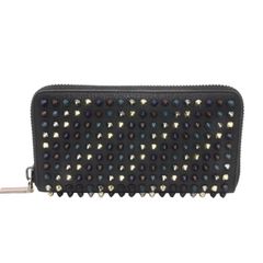 クリスチャン ルブタン Christian Louboutin パネトーネ スパイクウォレット 長財布 ブラック 1165045【中古】