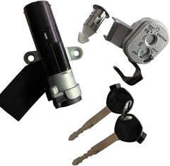 one+lifestyle 互換品 キー シリンダー メイン キーセット Today トゥデイ AF61 Dio ディオ AF62 シャッター カバー スペアキー 付き HONDA ホンダ バイクオートバイ キャブ仕様 カスタム(黒、シルバー)