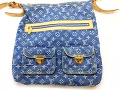 まだ美品 ヴィトン ■ M95048 FL1015 バギー GM モノグラム デニム ショルダーバッグ レディース ブルー Louis Vuitton □7D