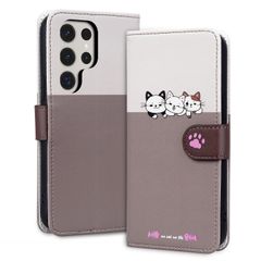 Samsung かわいい子猫犬柄 ギャラクシー 手帳型ケース Ultra S23 S23 ウルトラ S23 Ultra カバー カバー 耐衝撃 ケース ケース ケース 手帳 ケース 本革 お洒落 PUレザー 手帳型 軽量 手帳型 手帳型 カード収納 SCG20