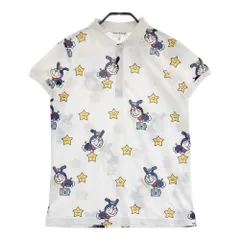 サイズ：2 JACK BUNNY ジャックバニー ×ドラえもん 半袖ポロシャツ 総柄 ホワイト系 [240101522800] ゴルフウェア レディース ストスト