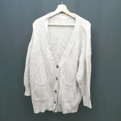 ◇ LOWRYS FARM 無地 Vネック 冬物 セーター 長袖 カーディガン サイズF グレー レディース E  【1309250043522】