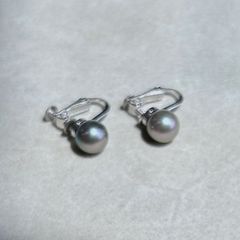 あこや真珠イヤリング（黒染）7.75mm珠/EJC-ER0002（P7000）