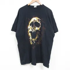 XL/古着 フルーツオブザルーム 半袖 Tシャツ メンズ スカル 大きいサイズ コットン クルーネック 黒 ブラック 25jun27 中古