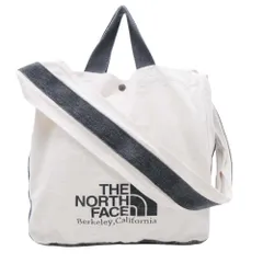 良品 THE NORTH FACE ザノースフェイス オーガニックコットン トートバッグ ショルダーバッグ 2WAY キャンバス カバン 鞄 白×黒 メンズ レディース 古着 中古 USED