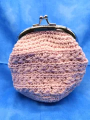 ハンドメイド ニットがま口ミニポーチ