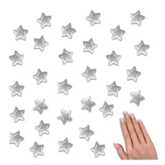 ネイルパーツ 星 クリア 透明 9.5ｍｍ スター 3D 立体 50個 ぷっくり 樹脂 カボション レジン ネイルストーン デコパーツ BD3963