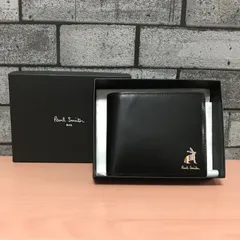 【未使用】ポールスミス マーケトリー ストライプ ラビット 二つ折り 財布 黒 マーケトリー ブライトストライプ ラビット 2つ折り財布