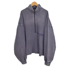 アレキサンダーワン ALEXANDER WANG Half Zip Mock Neck Sweatshirt ハーフジップ モックネック スウェットシャツ トレーナー M 青 ブルー UCC2231612のサムネイル