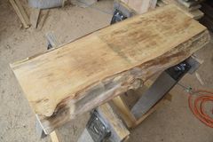 アウトレット カエデ(楓)の一枚板 長さ約88cm 幅約30～34cm 厚さ約4.7cm DIY用 Z043