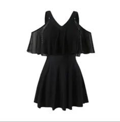 水着 レディース 体型カバー ワンピース オールインワン オフショルダー フレア 大きいサイズ 盛れる 軽量 大人 ビーチ 露出控えめ おしゃれ 海 プール ママ水着 20 30 40代 女性用 ママ水着