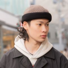 【帽子　キャップ　秋冬】キルティングリブフィッシャーマンキャップ　 WS-20826　　ロールキャップ　つばなしキャップ　防寒