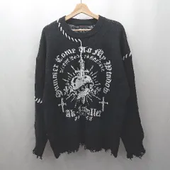 ◇ ⊇ Dialle laisen ダイアルライセン 刺繡　ダメージ加工 長袖 ダメージニット サイズ ブラック系 レディース E  【1506230033287】のサムネイル