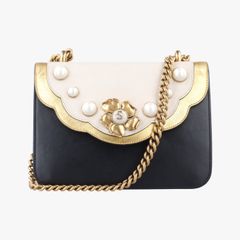 グッチGucciピオニー ブラック×ホワイト×ゴールド レザー 432282 E020027599