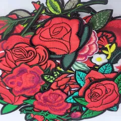 【ラスト1点！】ローズ 刺 アップリケ バラ アイロン レッド アイロンワッペン ワッペン 大きいサイズ パッチ補修ワッペンセット 花 20枚入 (ワッペン花 TIANYING 20枚セット)