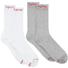 【1組/ばら売り】 Supreme × Hanes シュプリーム ヘインズ クルー ソックス ホワイト グレー Crew Socks 靴下 1足セット レッグウェア メンズ レディース ユニセックス【新品・本物】売れ筋
