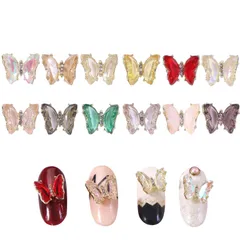 【新品未開封】 3d 立体 蝶 12個 パーツ 大きめ バタフライ ストーン 蝶々 キラキラ ラインストーン ネイルアート ジュエリー ネイルパーツ デコパーツ レジン ハンドメイド