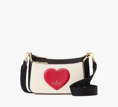 ♪0632  kate spade NEW YORK ケイトスペード  デュエット インセット パフィ ハート クロスボディ KK263 VTP 未使用 梱包未開封品
