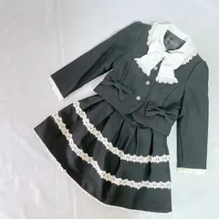 美品  MICHIKO LONDON ミチコロンドン 女の子 子供用 スーツ 120㎝  ブラック リボン レース かわいい