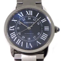 カルティエ Cartier 腕時計 ロンドソロ WSRN0023 デイト サンレイ ネイビー 文字盤 ローマ数字インデックス SS 自動巻き 【箱・保付き】 【中古】のサムネイル