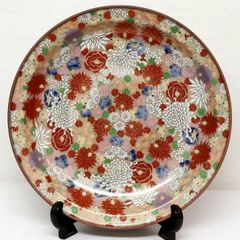 陶器 京焼 陶あん とうあん 陶葊 色絵 飾り皿 オーバル皿 未使用品