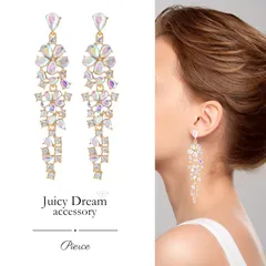 ピアス ロングピアス ビジュー ドレス コンテスト ステージアクセサリー パーティ