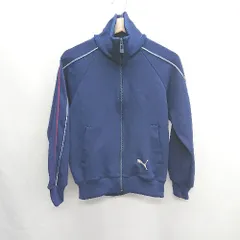 ◇ ⊇ PUMA プーマ ロゴ刺<!-利用不可文字-!> ジップアップ キッズ 長袖 ジャージ サイズ160 ネイビー ホワイト レッド 男の子 女の子 E  【1409240057246】