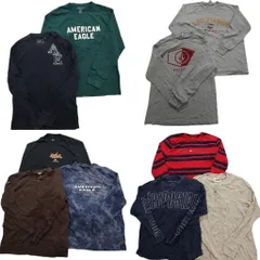 古着卸 まとめ売り ブランドMIX 長袖Tシャツ 10枚セット (メンズ Ｌ ) リーバイス Lee アメリカンイーグル 中古 古着 NA9835