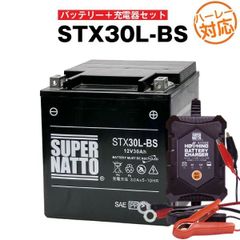 【バッテリー＋充電器セット】 STX30L-BS シールド型 ■ 星乃充電器 ■ スーパーナット