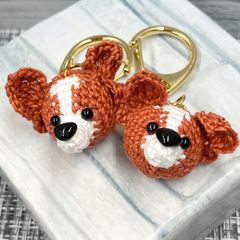 ハンドメイド　パピヨン　バッグチャーム