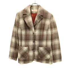 PENDLETON ペンドルトン 70s USA製 ウール ヴィンテージ チェック柄 テーラードジャケット 12 ベージュ系 レディース 古着のサムネイル