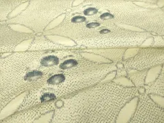 平和屋着物▽上質な紬　単衣　七宝に南天　正絹　逸品　DAAT9367az