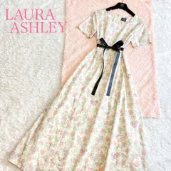 極美品 LAURA ASHLEY ローラアシュレイ ロングワンピース マキシ丈 Aライン フレア 花柄 総柄 13号 XL