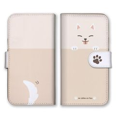 AQUOS R6 SH-51B A101SH 케이스 수첩형 아쿠오스 R6 스마트폰 케이스 휴대 케이스 시바개 흑시바 시바네 시바켄 콩 시바 시바 시바 시바 이누 상품 귀여운 베이지 컬러 06