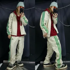 00s c2006 Adidas Setup SilkyBeige Gradation Green Three Line Track Jacket Pants 2006年 アディダス セットアップ グラデーション 3ライン トラックジャケット パンツ ジャージ