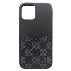 ルイ・ヴィトン LOUIS VUITTON スマホケース メンズ ブランド 携帯ケース ダミエグラフィットキャンバス バンパーiPhone12/12Pro ブラック N40172 スマホカバー おしゃれ かっこいい 大人 【中古】