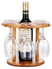 【新着商品】ディスプレイ インテリア スタンド W47 ボトル シャンパン ラック ホルダー (Aタイプ) ワイングラス ワインホルダー 木製 Anberotta