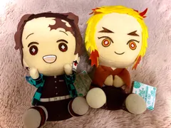 未使用★鬼滅の刃  でっかいぽふっとぬいぐるみ　竈門炭治郎　煉獄杏寿郎