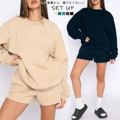 ルームウェア 即購入OK 大きいサイズ  レディース セットアップ ショートパンツ トレーナー 無地 スウェット ワイドサイズ 春 秋 S M L XL 部屋着 スウェット パジャマ 上下 セット 長袖 ジャージ 可愛い 大人 カジュアル  lbl17
