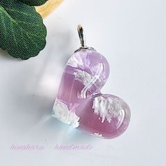 ぷっくりハート＊空ネックレス(茜空)