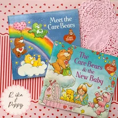 ヴィンテージ 絵本 Care Bears ケアベア 2冊セット ジャンクジャーナル 紙モノ 素材 レトロ 洋書 80s 英語絵本