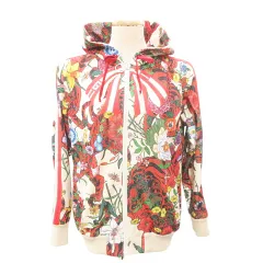 グッチ GUCCI トラック ジャケット 花柄 総柄 フーディ 長袖 パーカー 派手 イタリア製 Sサイズ 赤 レッド ★AA★のサムネイル