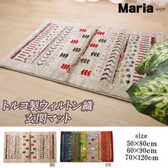 新生活 トルコ製 ウィルトン織り 玄関マット 約50×80cm マリア