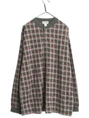 【お得なクーポン配布中!】 90s USA製 エルエルビーン チェック ヘンリーネック 長袖 Tシャツ メンズ XXL オールド ロンT 大きいサイズ トップス カットソー ゆったり
