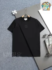 【今日WTO】Gucci 25SS ダブル G 刺繍 円領 T シャツ-IS01