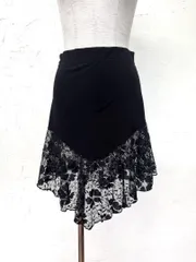 【Lサイズ】新品　銀ラメレース　黒 オーバースカート ｐ79