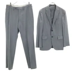 green label relaxing グリーンレーベルリラクシング ウール100％ チェック柄 スーツ 上下 セットアップ 44/80 グレー メンズ 古着